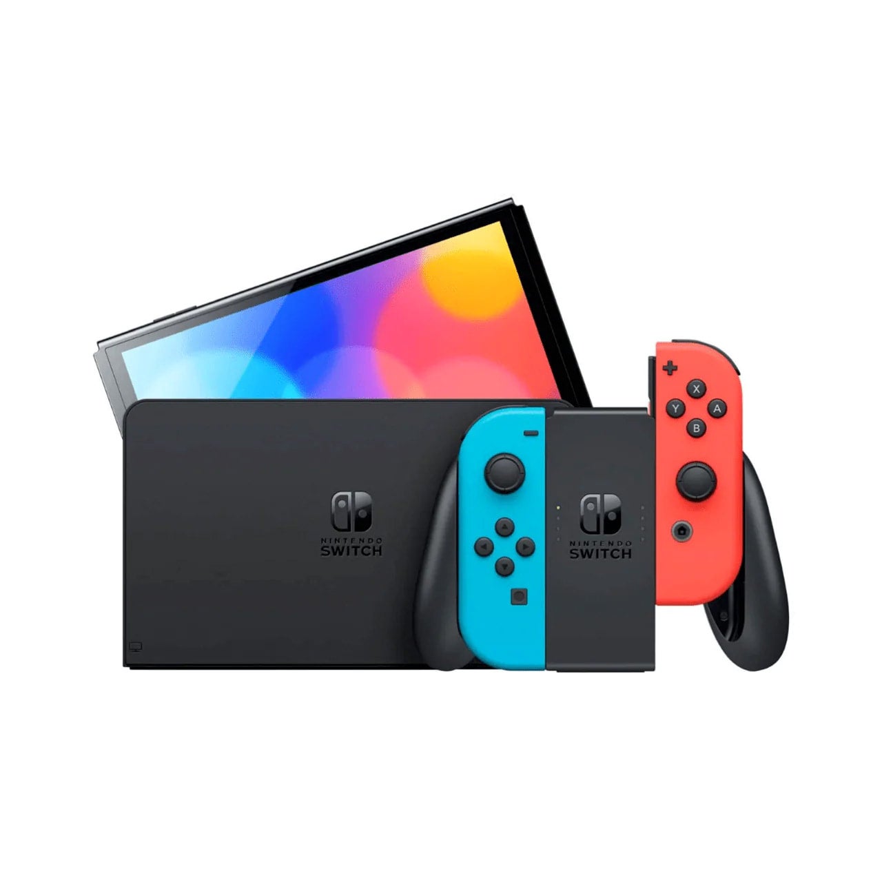 Nintendo Switch Oled Model With Neon Red And Blue Joy-Con | Belong